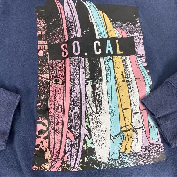 Aeropostale Blue SO CAL Surfboard Sweatshirt Hoodie L - Picture 8 of 8